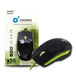 RATÓN X50 USB NEGRO/VERDE CROMAD