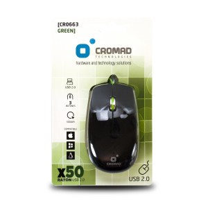 RATÓN X50 USB NEGRO/VERDE CROMAD