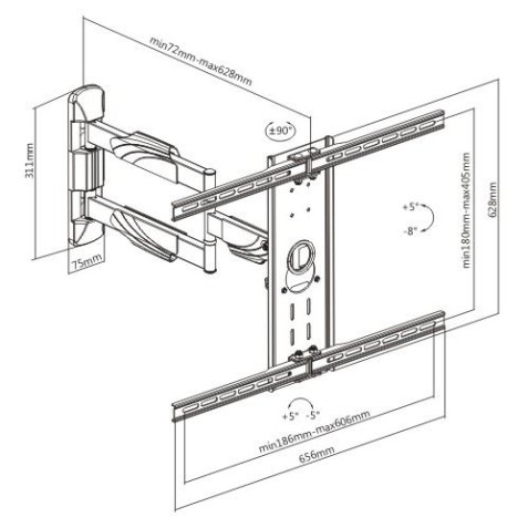 SOPORTE TV CURVA LED 37"-70" CROMAD