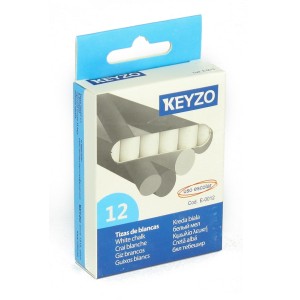 CAJA 12 TIZAS COLOR BLANCO KEYZO