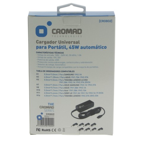 CARGADOR UNIVERSAL AUTOMÁTICO 45W CROMAD