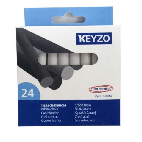 CAJA 24 TIZAS COLOR BLANCO KEYZO