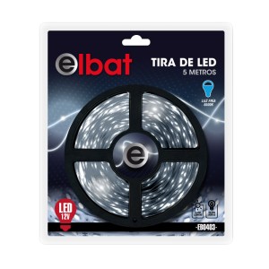 TIRA DE LED 12V 5 METROS LUZ FRIA ELBAT