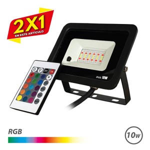 FOCO LED RGB 10W + MANDO ELBAT (2 X 1)