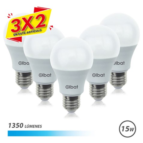 PACK 5 BOMBILLAS LED A60 | 15W |...