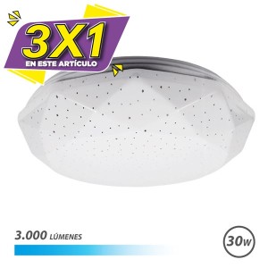 APLIQUE LED TECHO 30W 3000LM LUZ FRIA SERIE NEPTUNO ELBAT (3 X 1)