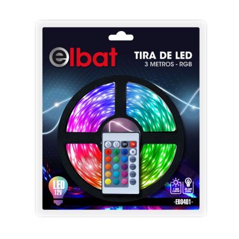 TIRA DE LED 12V 3 METROS RGB ELBAT