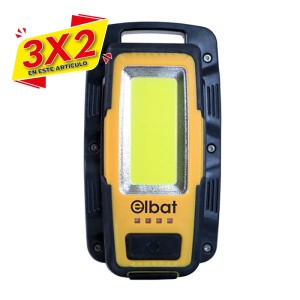 LINTERNA LED RECARGABLE | GANCHO E IMÁN | COB 8W 600LM ELBAT (3 X 2)