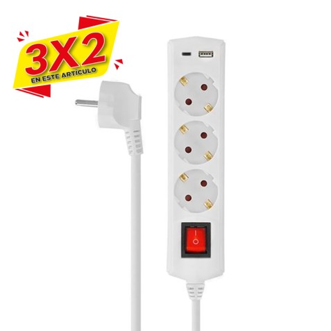 BASE MULTIPLE 3 TOMAS CON INTERRUPTOR...