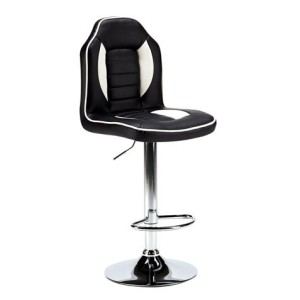 TABURETE GAMING RACING NEGRO/BLANCO...