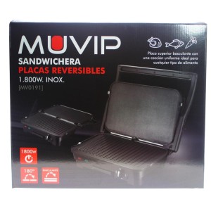 SANDWICHERA INOX 1800W 180º PLACAS...