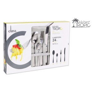 SET 24 CUBIERTOS INOX NEW KITCHEN TROPIC