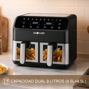 FREIDORA AIRE CALIENTE AIRCOOK DUAL 9...