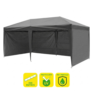 CARPA PLEGABLE ACERO 3X6 METROS GRIS...