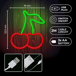 LAMPARA DECORATIVA NEON LED CHERRY...