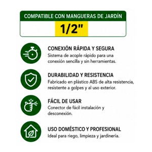 CONECTOR RAPIDO PARA MANGUERA 1/2"...