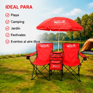 SILLA DOBLE PLEGABLE DE CAMPING CON...