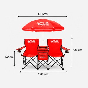 SILLA DOBLE PLEGABLE DE CAMPING CON...