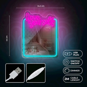 ESPEJO DECORATIVO CON NEON LED LOVE...