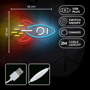 LAMPARA DECORATIVA NEON LED ROCKET...