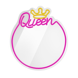 ESPEJO DECORATIVO CON NEON LED QUEEN...