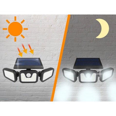FOCO SOLAR TRIPLE CON SENSOR 20W...