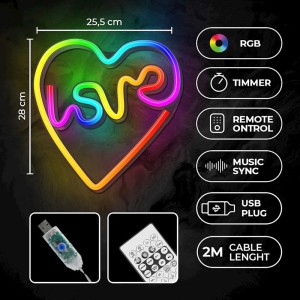 LAMPARA DECORATIVA NEON LED LOVE IN...