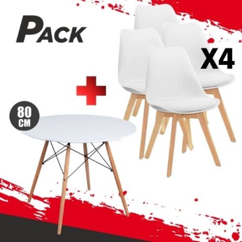 MESA REDONDA DESIGN D500 80CM BLANCA...