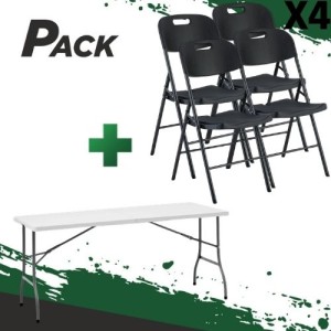 MESA DE RESINA PLEGABLE 152X70X74CM +...