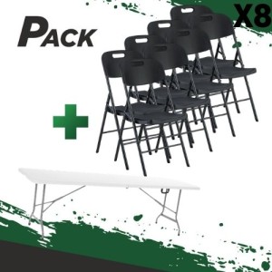 MESA DE RESINA PLEGABLE 240X74X74CM +...
