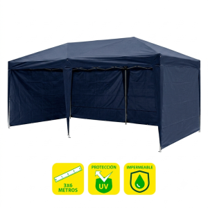 CARPA PLEGABLE ACERO 3X6 METROS AZUL...