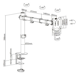 SOPORTE DE MESA 1 MONITOR 13"-32" CROMAD