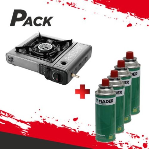PACK COCINA GAS PORTATIL DOBLE MUVIP...