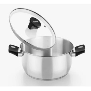 CACEROLA ACERO INOX CON TAPA VIDRIO...