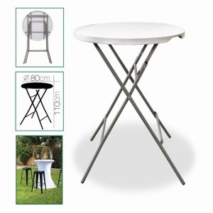 MESA PLEGABLE COCTEL REDONDA BLANCO...